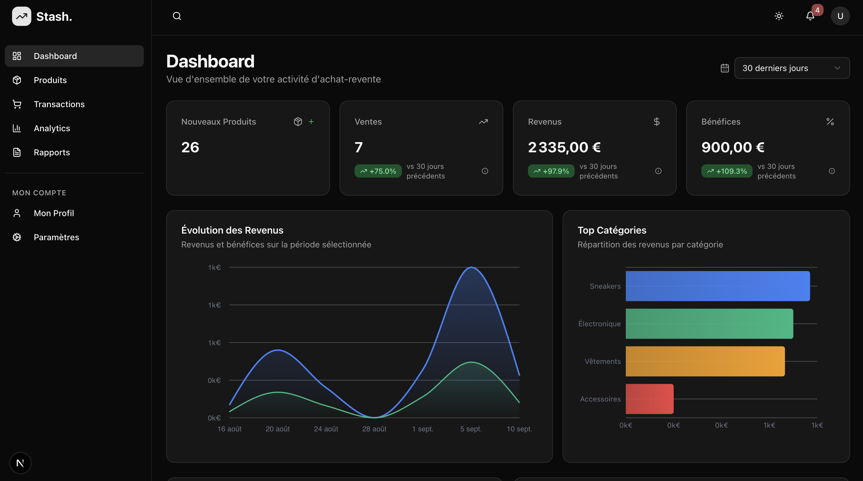 Dashboard Stash